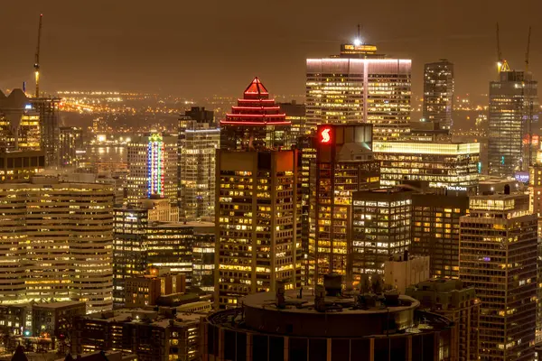 Widok Nocy Montrealu Condialon Rozmieszczenie Montreal Kanada — Zdjęcie stockowe