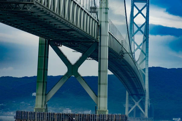 Puente Del Estrecho Akashi Ubicación Del Disparo Akashi City Prefectura —  Fotos de Stock