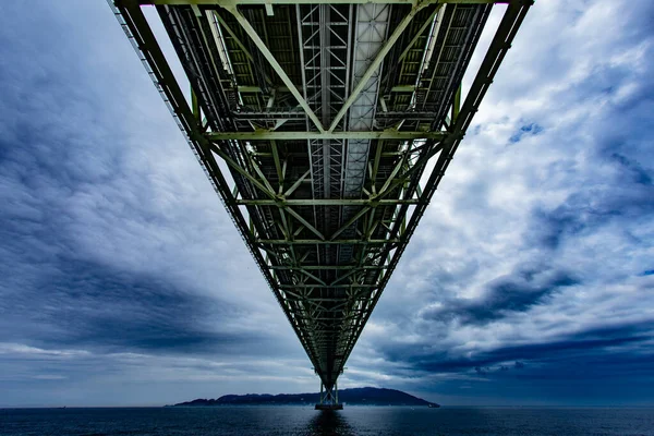 Most Cieśninowy Akashi Rozmieszczenie Akashi City Hyogo Prefektura — Zdjęcie stockowe