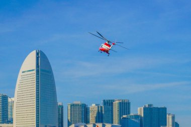 Kurtarma helikopteri (Yokohama için ilk tören). Çekim yeri: Yokohama-şehir kanagawa ili