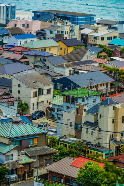 Kamakura Bostadsområde Och Hav Fotografering Plats Kamakura City Kanagawa Län — Stockfoto