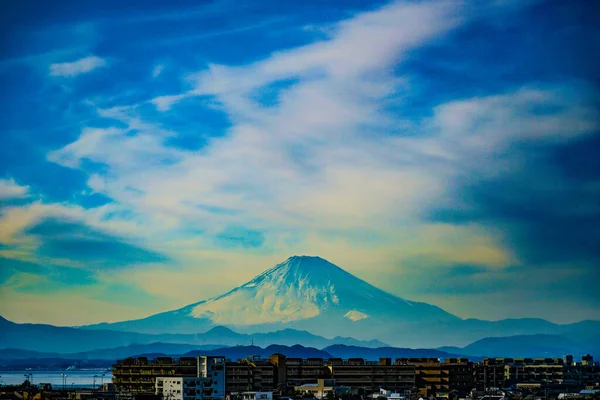 Fuji Und Die Stadt Fujisawa Drehort Stadt Fujisawa Präfektur Kanagawa — Stockfoto