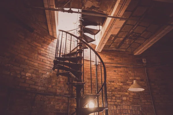 Spiral Staircase Brick House Shooting Location Toronto — Stock Photo, Image