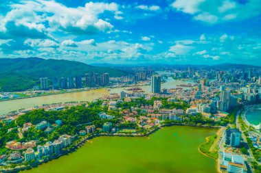 Macau sokakları (Makao Kulesi 'nden çekilmiş). Çekim yeri: Macau Özel Yönetim Bölgesi