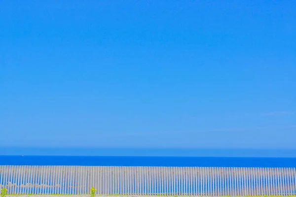 Blauwe Lucht Zandbestendig Hek Schietplaats Prefectuur Niigata — Stockfoto
