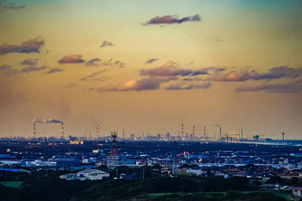 stock image Kashima Rinkai Industrial Area. Shooting Location: Tskuba-city, Ibaraki-pref