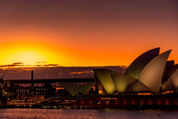 Opéra Vue Soir Lieu Tournage Australie Sydney — Photo
