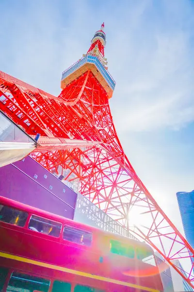 东京塔和蓝天射击地点 东京Minato — 图库照片