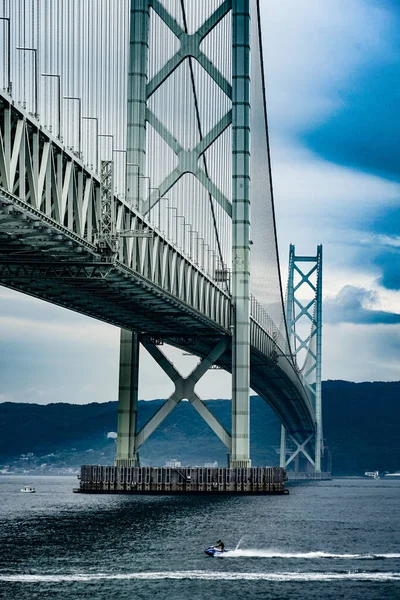 Ponte Dello Stretto Akashi Ubicazione Delle Riprese Akashi City Prefettura — Foto Stock