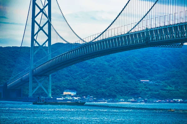 Puente Del Estrecho Akashi Ubicación Del Disparo Akashi City Prefectura — Foto de Stock