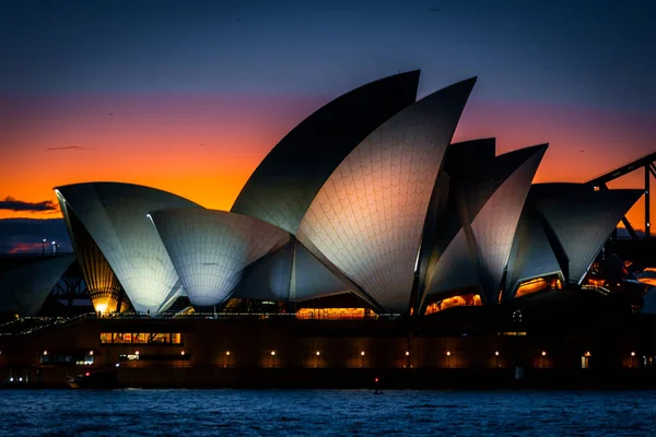Ópera Vista Noturna Localização Tiroteio Australia Sydney — Fotografia de Stock