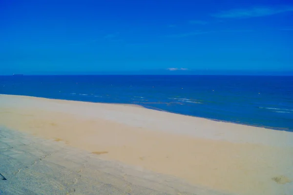 Biała Piaszczysta Plaża Morze Miejsce Fotografowania Akita — Zdjęcie stockowe