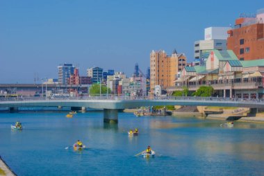 Kitakyushu manzarası ve şehir manzarası. Çekim Konumu: Fukuoka Bölgesi