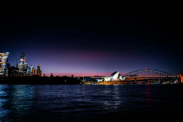 Operahuset Och Harbor Bridge Fotografering Plats Australien Sydney — Stockfoto