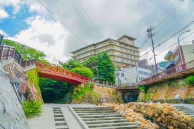 Arima Onsen Townscape. Çekim yeri: Kobe şehri, Hyogo Bölgesi