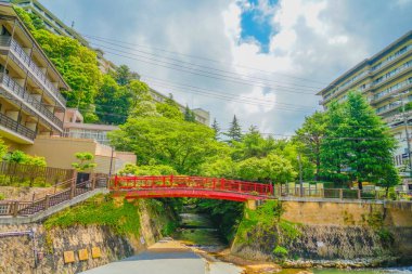 Kaplıca kasabasının (Arima Onsen) manzarası. Çekim yeri: Kobe şehri, Hyogo Bölgesi