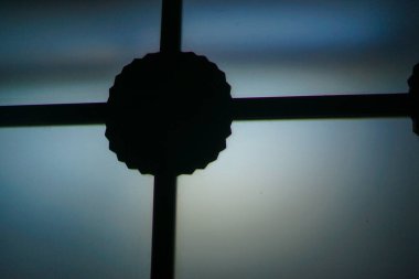 Soyut pencerenin manzarası yani. Çekim yeri: Kobe şehri, Hyogo Bölgesi