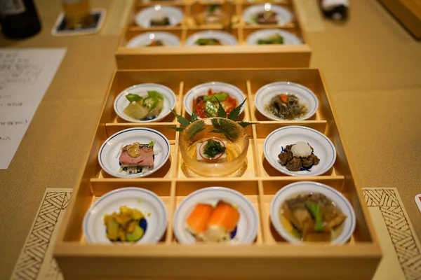 Elegant Japanese lunch box. Shooting Location: Kobe city, Hyogo Pref
