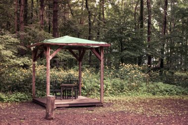 Doğayla çevrili bir dinlenme yeri. Çekim yeri: Biei - cho, Hokkaido