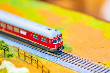 Minyatür tren görüntüsü. Çekim yeri: Nishi -ku, Yokohama