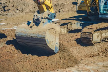 İnşaat makinelerinin orada. Çekim yeri: Setagaya-ku, Tokyo