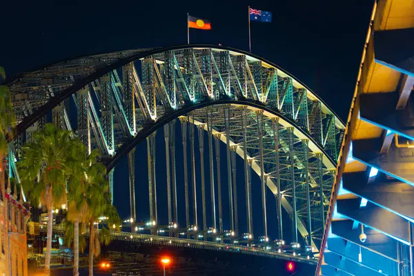 Night Harbor Bridge Shooting Location Australia Sydney — Stock Photo, Image
