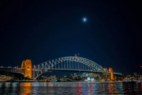 Sydneys moonlit night. Shooting Location: Australia, Sydney