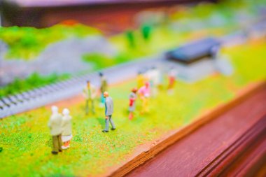 Minyatür figür kasabası. Çekim yeri: Tokyo Büyükşehir Bölgesi