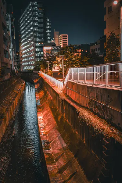 Night View Canal Shooting Location Shibuya Tokyo — Stock Photo, Image