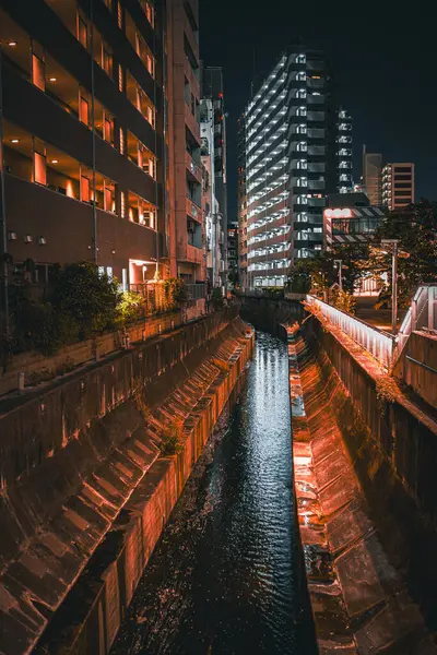 Canal Night Light Shooting Location Shibuya Tokyo — Stock Photo, Image