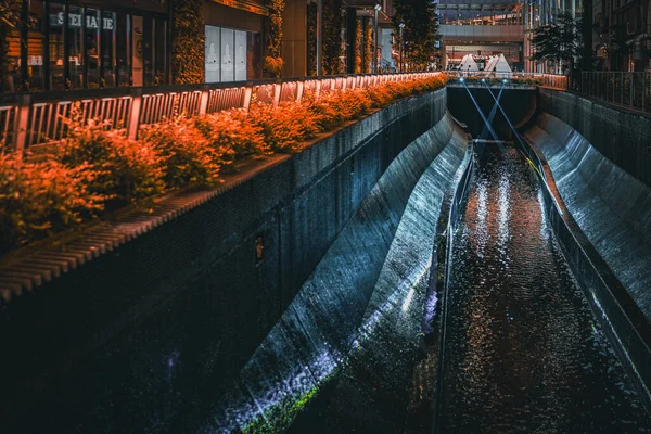 Night Urban Waterway Shooting Location Shibuya Tokyo — Stock Photo, Image