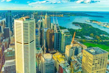 Sydney 'nin ve denizin manzarası. Çekim yeri: Avustralya, Sydney