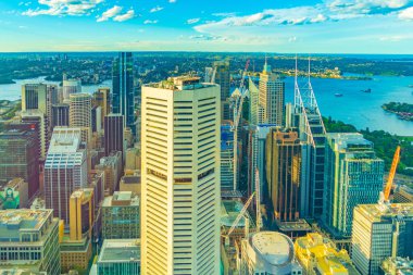 Sydney 'nin ve denizin manzarası. Çekim yeri: Avustralya, Sydney