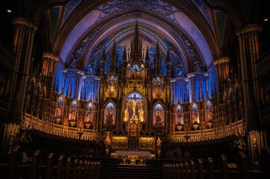 Gotik katedralin içi. Çekim Konumu: Montreal, Kanada