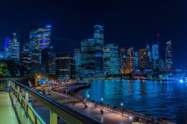 Sydney 'nin merkezindeki gece görüşü. Çekim yeri: Avustralya, Sydney