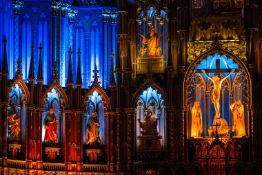 Katedral gecesinin parıltısı. Çekim Konumu: Montreal, Kanada