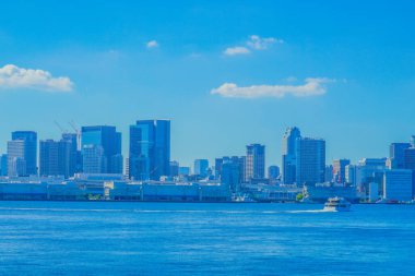 Şehirdeki yatay çizgilerin görüntüsü. Çekim Konumu: Koto -ku, Tokyo