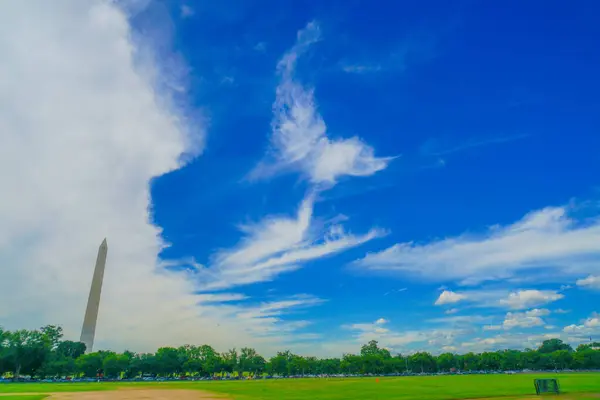 Washington Memorial Tower and Airplane. Shooting Location: Washington DC