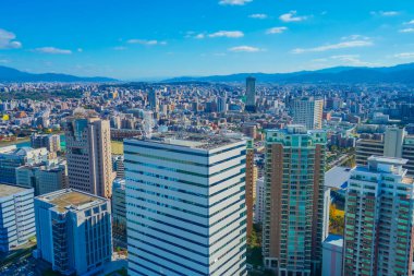 Fukuoka şehir manzarası. Çekim Konumu: Fukuoka Bölgesi