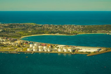 Kıyı sanayi bölgesi. Çekim yeri: Sydney, Avustralya