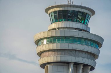 Havaalanı kontrol kulesine yakın çekim. Çekim Konumu: Ota Ward, Tokyo