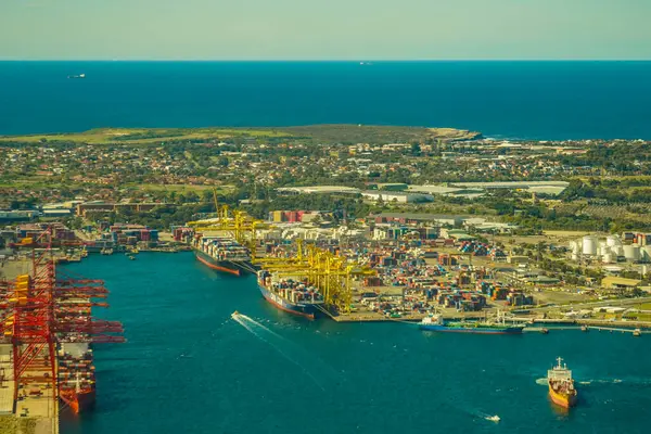 stock image port where ships dock. Shooting Location: sydney, australia