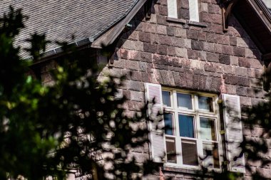 stone building windows. Shooting Location: Kita Ward, Tokyo clipart