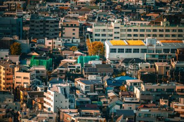 Yoğun nüfuslu yerleşim yerleri. Çekim yeri: Setagaya Ward, Tokyo