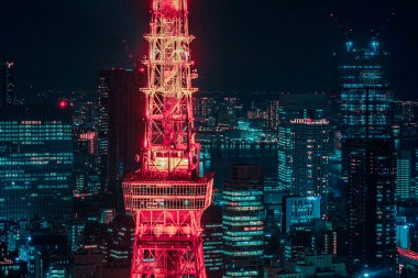 Close view of Tokyo Tower. Shooting Location: Minato Ward, Tokyo clipart