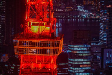 Tokyo Tower and buildings. Shooting Location: Minato Ward, Tokyo clipart