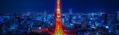 View of Tokyo Tower. Shooting Location: Minato Ward, Tokyo clipart