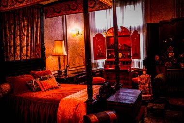 Lüks bir yatak odası görüntüsü. Çekim Konumu: Toronto