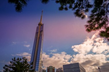 Fukuoka Tower and buildings. Shooting Location: Fukuoka prefecture clipart