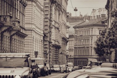 tarihi bina çatısı. Çekim yeri: Macaristan, Budapeşte